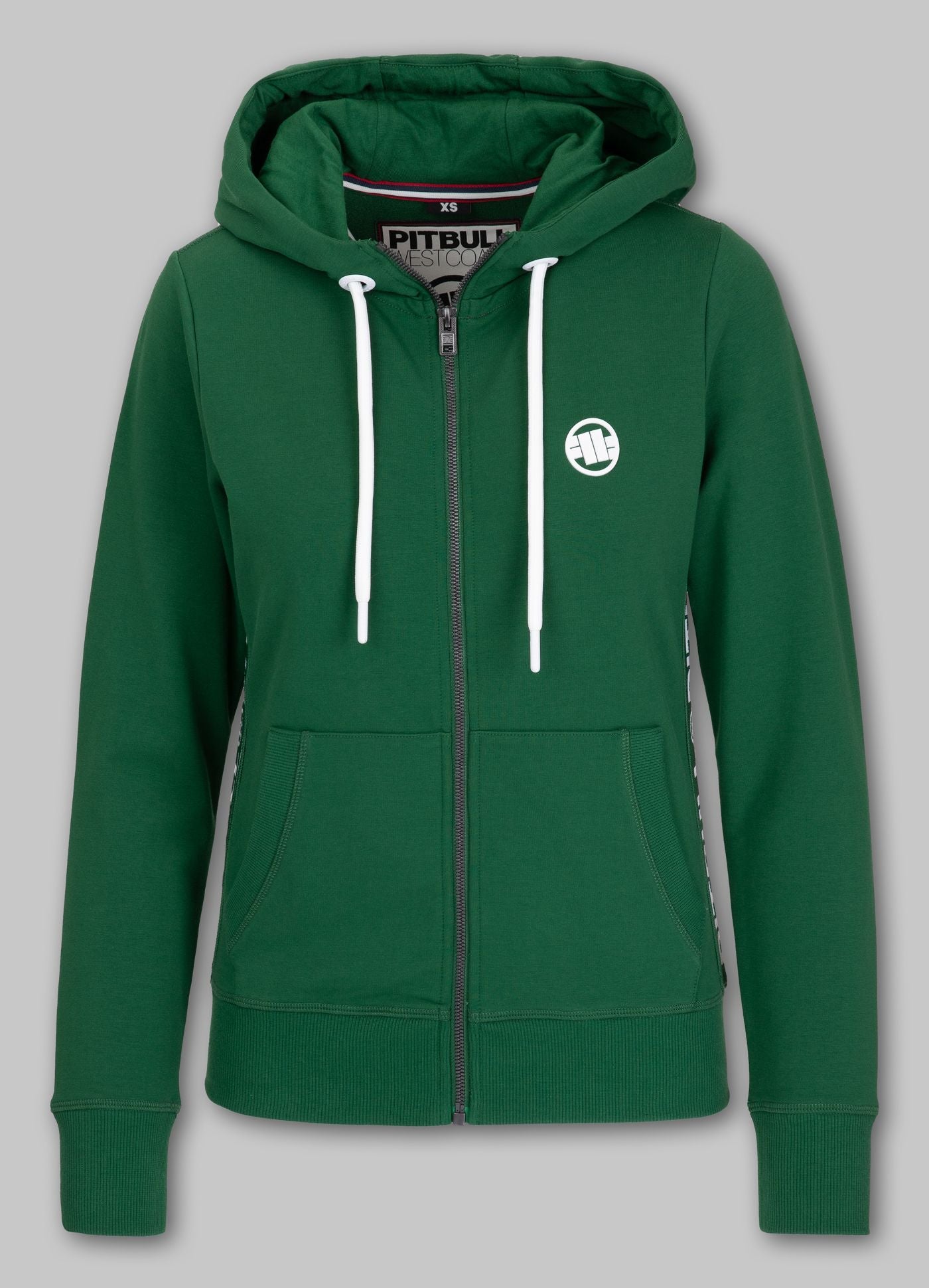 Women's zip-up hoodie French Terry LA DETA - Dark green